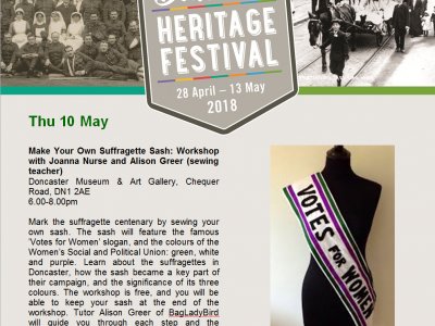 Workshop: Make your own suffragette sash