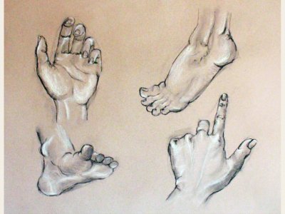 Hands and Feet Art Project by artist & lecturer Julie Arnall -