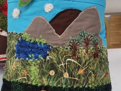 Mixed Media Expressive Art on Textile
