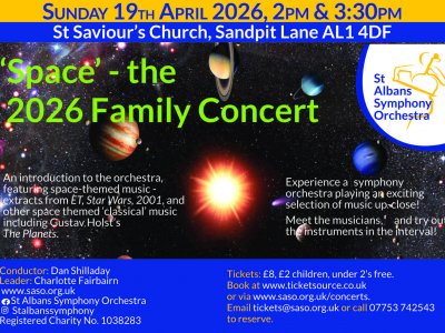 St Albans Symphony Orchestra  (SASO)  2026 Family Concert