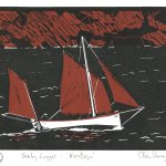 A New Linocut Print:    Tenby Lugger - 'Heritage'