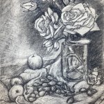 A still life in charcoal study.