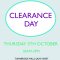 Arts &amp; Crafts CLEARANCE DAY / <span itemprop="startDate" content="2017-10-05T00:00:00Z">Thu 05 Oct 2017</span>