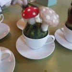 Pin cushion in a tea cup