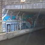 Streets of Colour - wall painting on canal path in Huddersfield