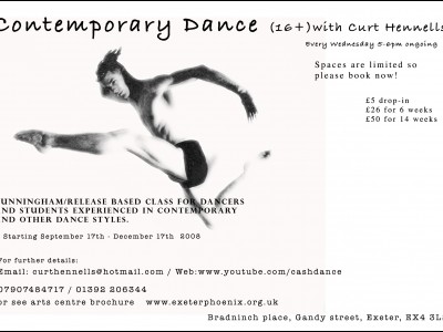 Contemporary Dance Class with Curt Hennells @ Exeter Phoenix.