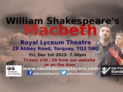 William Shakespeare's Macbeth at Torquay Royal Lyceum Theatre