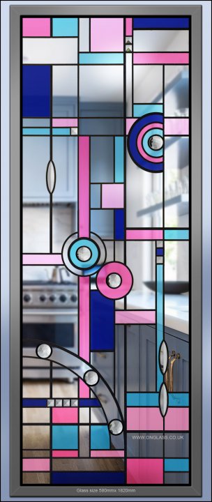 Art Deco glass door pattern