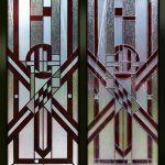 Art deco stained glass window