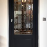 Bevelled glass bespoke door design pattern