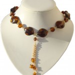 BP 049  Amber Coloured Necklace