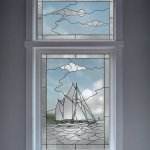 Brixham trawler frosted window pattern.