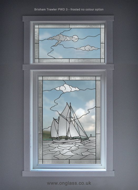 Brixham trawler frosted window pattern.