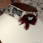 Cream, Black & Red Steampunk Choker