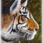 Detail of Tiger & Bird - large acrylic