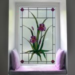 floral pattern stained glass window