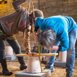 Gather-ing - working on the install with artist Gillian Widden