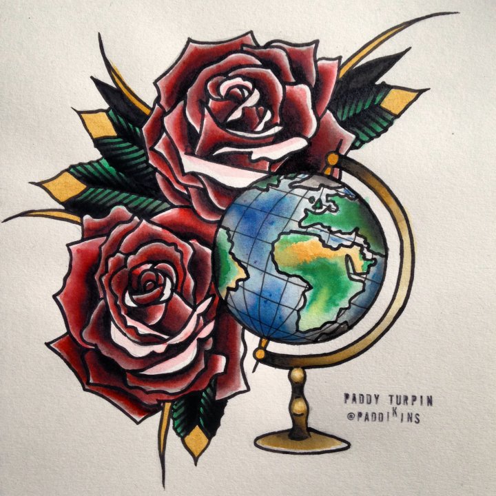 Globe With Roses