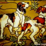 Gun Dogs stained glass window