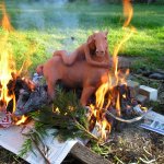 Horse and Rider being smoked