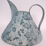 Large denim squat cone button jug