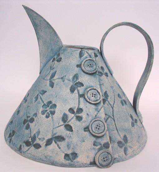 Large denim squat cone button jug