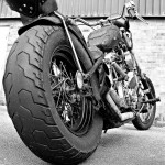 low rear tyre view