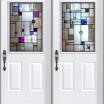 Mondrain inspired front door glass design