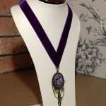 Purple Velvet & Cameo Necklace