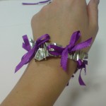 Purrple Silk Ribbon and Pewter