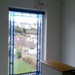 Stairwell window with Jewels.