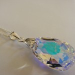 Sterling Silver and Swarovski Crystal Peardrop Pendant