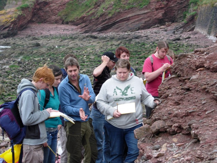 Students from the University of Plymouth in the Geopark