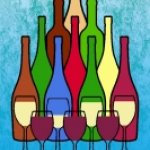 Stylised Wine Bottles and Glasses