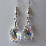 Swaroski Peardrop & Sterling Silver Earring