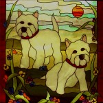 stained glass westie dog