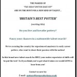 ‘BRITAIN’S BEST POTTER’ - deadline extended