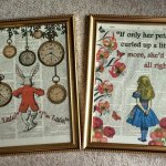 Alice in Wonderland Prints on C18th Dictionary Pages