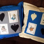 Cushion with Vintage Alice in Wonderland Illustration