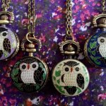 Handpainted Owl Watch Pendants
