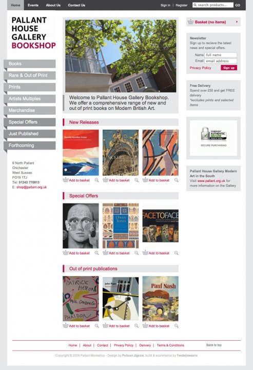 Online Bookshop for Pallant House Gallery