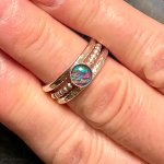 Opal and Silver Stacking Rings