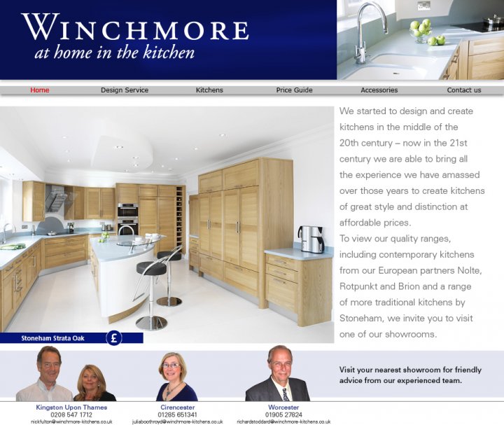 Website design: Winchmore Kitchens