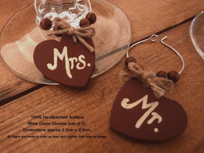 Handmade Valentines Wine Glass Charms